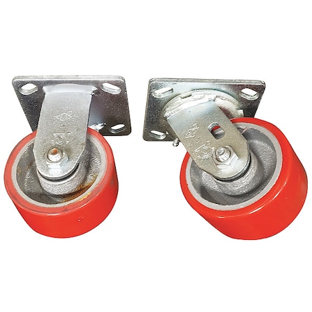PlateCasters, Rigid, Swivel, PU, 5 1/2