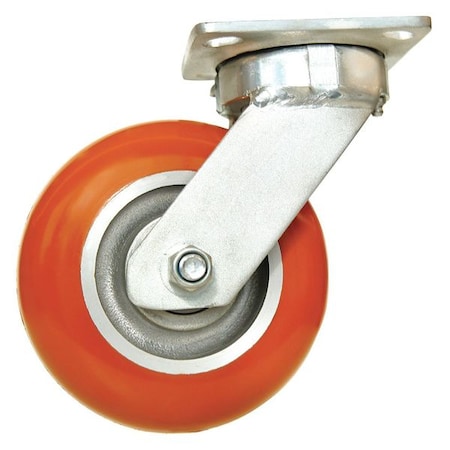 Kingpinless Swivel Plate Caster, Polyurethane, 1000 lb MPN:49H866