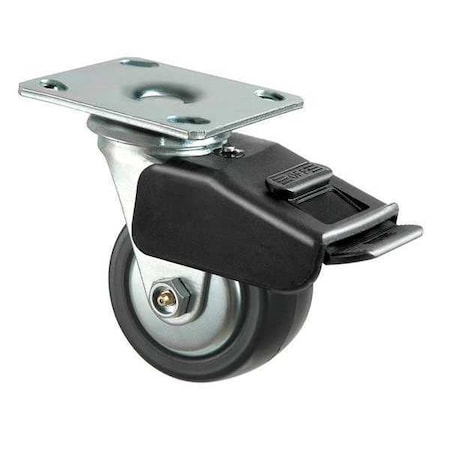 Swivel Plate Caster, Polyolfin, 4 in, 600 lb, Blk MPN:4HXL1