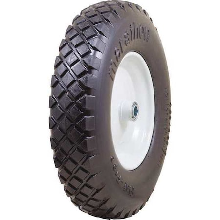 Flat Free Polyurethane Foam Wheel, 15 1/2 in Dia., 4 In W, 375 Load Rating MPN:53CM71