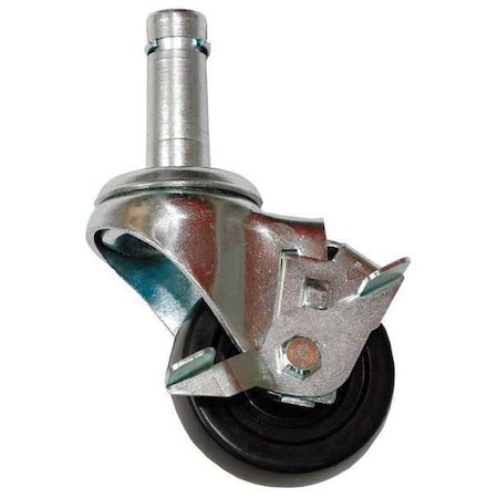 Swvel Stem Caster w/Brak, Rubbr, 3 in, 200 lb MPN:5GPL8