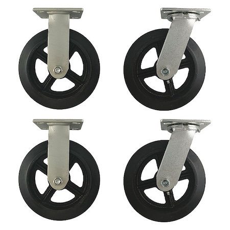Plat Castr Kit, Rubber, 8 in., 2400 lb., PK4 MPN:5PKH9