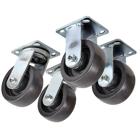 Plate Caster Kit, Nylon, 6