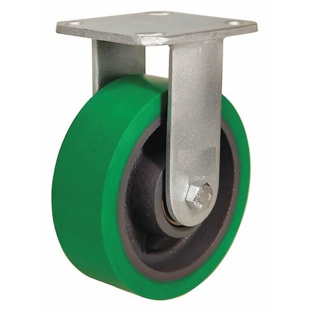 Plate Caster, Rigid, Polyurethane, 7 1/2