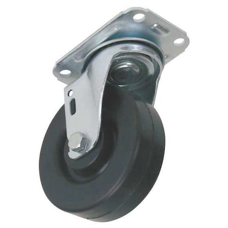 Swivel Plate Caster, Rubber, 5 in., 330 lb. MPN:5X730