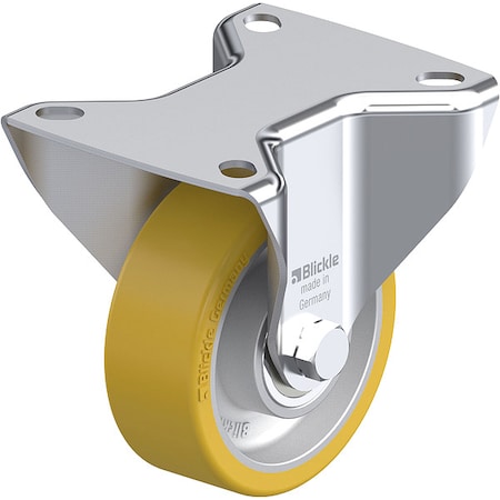 Plate Caster, Rigid, Polyurethane, 4