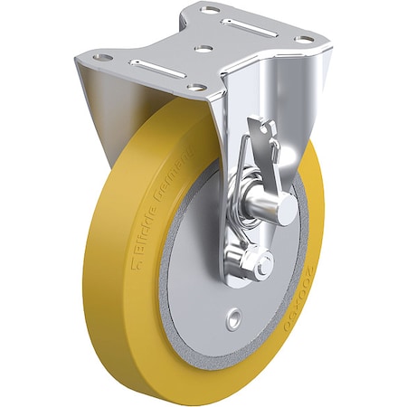 Plate Caster, Rigid, Polyurethane, 9 1/4
