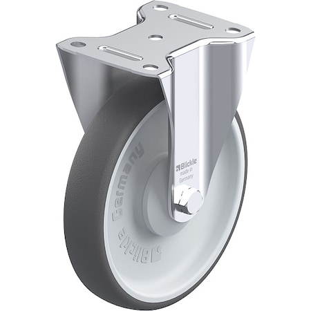 Plate Caster, Rigid, Polyurethane, 9 1/4