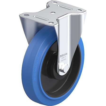 Plate Caster, Rigid, Rubber, 9 1/4