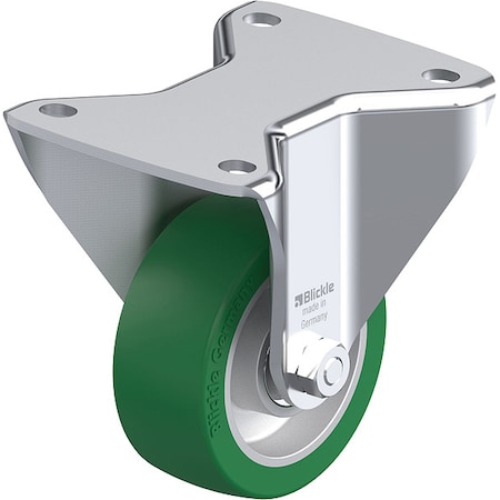 Plate Caster, Rigid, Polyurethane, 5 1/2