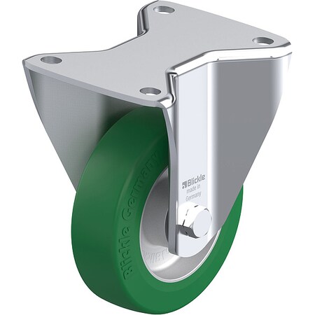 Plate Caster, Rigid, Polyurethane, 6 1/2