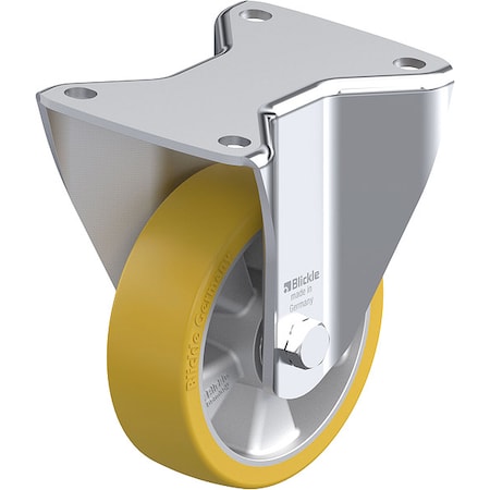 Plate Caster, Rigid, Polyurethane, 6 1/2
