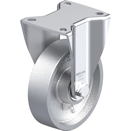 Plate Caster, Rigid, Metal, 6 1/2