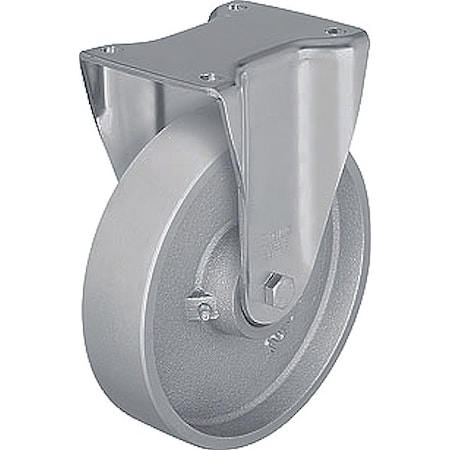 Plate Caster, Rigid, Metal, 7 3/4