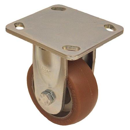 Plate Caster, Rigid, Polyurethane, 5 1/2