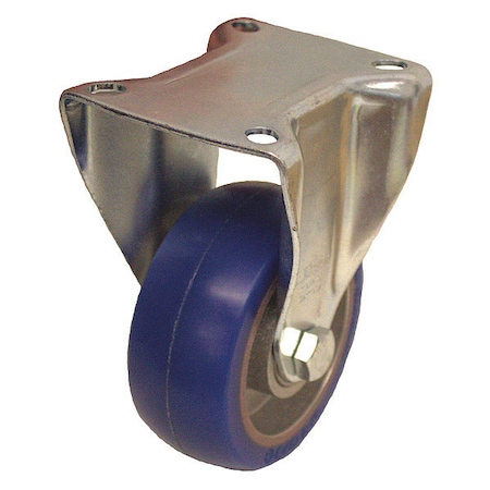Plate Caster, Rigid, Polyurethane, 6 1/8