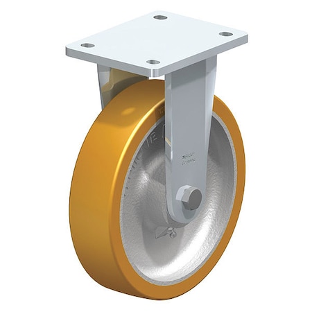 Plate Caster, Rigid, Polyurethane, 9 5/8