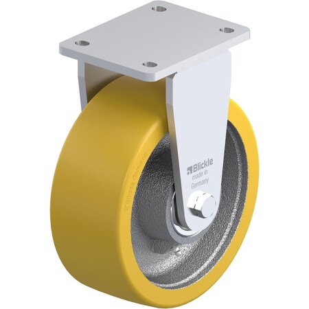 Plate Caster, Rigid, Polyurethane, 9 5/8
