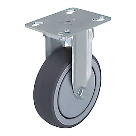 Plate Caster, Rigid, Rubber, 2 13/16