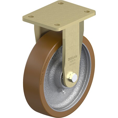 Plate Caster, Rigid, Polyurethane, 9 5/8