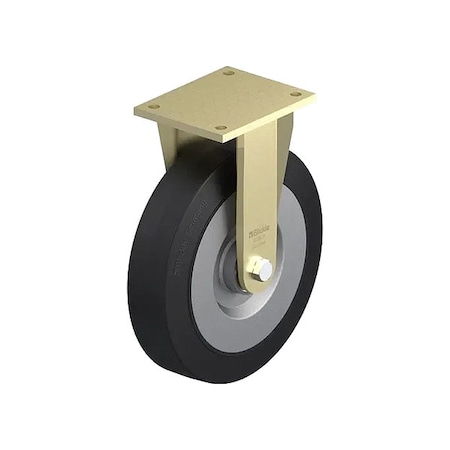 Plate Caster, Rigid, Rubber, 14