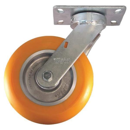 Kingpinless Swivel Plate Caster, Polyurethane, 1200 lb MPN:CDP-G-19