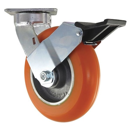 Kingpinless Swivel Plate Caster, Polyurethane, 1200 lb MPN:CDP-G-33