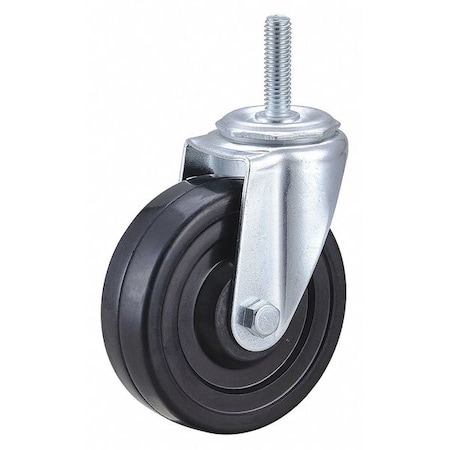 Swivel Stem Caster, Rubber, 4 in., 170 lb., Stem Dia.: 7/16 in MPN:DCRR04052S-S13