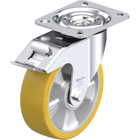 Plate Caster, Swivel, Polyurethane, 5 7/8