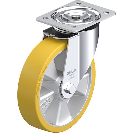 Plate Caster, Swivel, Polyurethane, 9 1/4