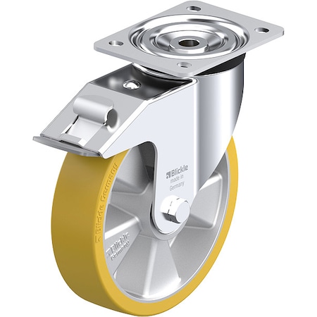 Plate Caster, Swivel, Polyurethane, 9 1/4