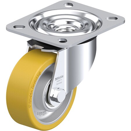 Plate Caster, Swivel, Polyurethane, 4