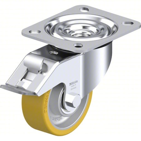 Plate Caster, Swivel, Polyurethane, 4