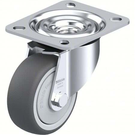 Plate Caster, Swivel, Polyurethane, 4