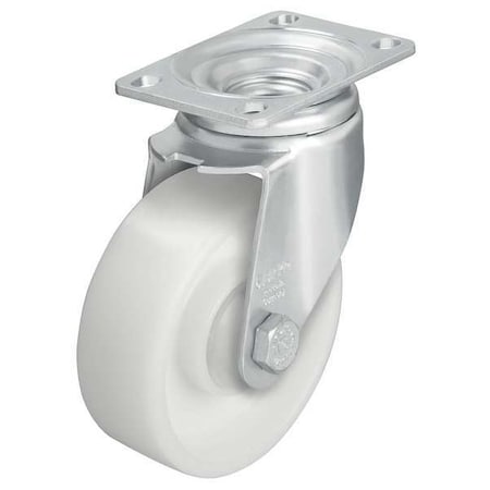 Swivel Plate Caster, Nylon, 4 in., 400 lb, Wht MPN:L-PO 100G-12