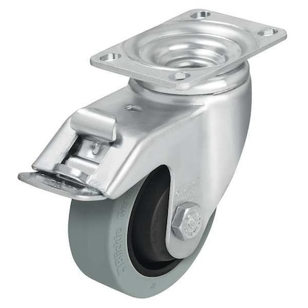 Swivel Plate Caster, Rubber, 3-1/2 in., 350 lb., C MPN:L-POEV 89KF-12-FI-SG