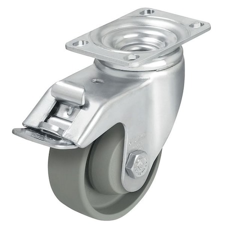 Swivel Plate Caster, Nylon, 3-1/2 in., 400 lb, Gry MPN:L-POG 89G-12-FI