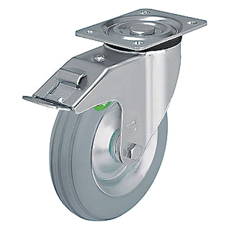 Solid Rubber Caster, 155 lb. Load, Swivel MPN:L-VW 162R-FI-SG