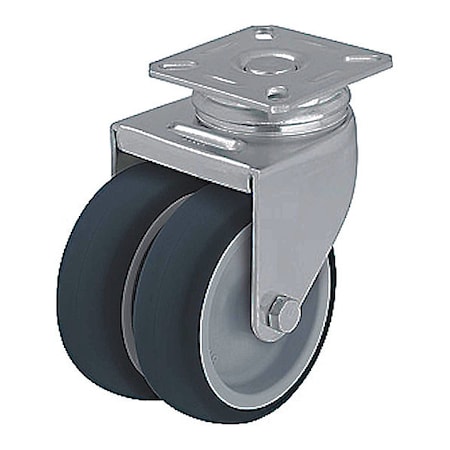Plate Caster, Swivel, Polyurethane, 4