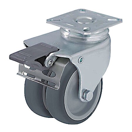 Plate Caster, Swivel, Polyurethane, 4