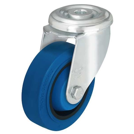Kingpin Swivel Caster, Rubber, 4 in, 330 lb, Blu MPN:LER-POEV 102KA-SB