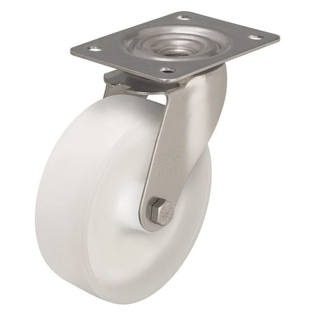 Swivel Plate Caster, Nylon, 4 in., 330 lb, Wht MPN:LEX-PO 100XR
