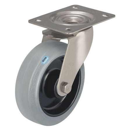 Swivel Plate Caster, Rubber, 3-1/8 in., 308 lb, Gry MPN:LEX-POEV 80XR-SG