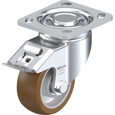 Plate Caster, Swivel, Polyurethane, 5 1/2