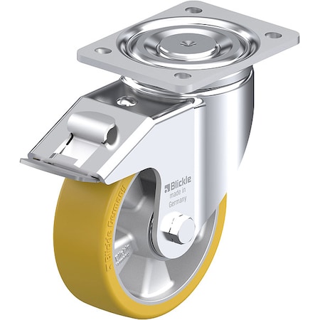 Plate Caster, Swivel, Polyurethane, 7 3/4