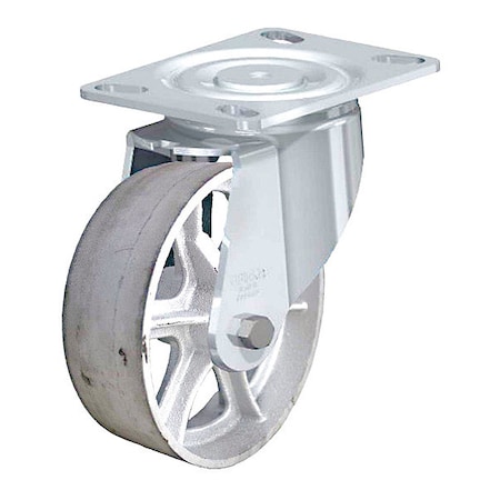 Plate Caster, 1250 lb. Load, Silver Wheel MPN:LH-C080KP-16