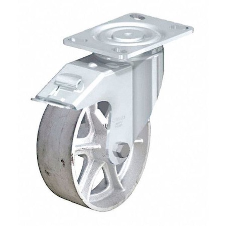 Plate Caster, 1250 lb. Load, Silver Wheel MPN:LH-C080R-16-FI