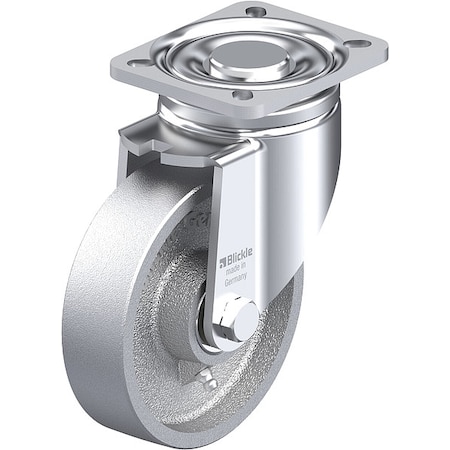 Plate Caster, Swivel, Metal, 6 1/2
