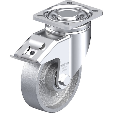 Plate Caster, Swivel, Metal, 6 1/2