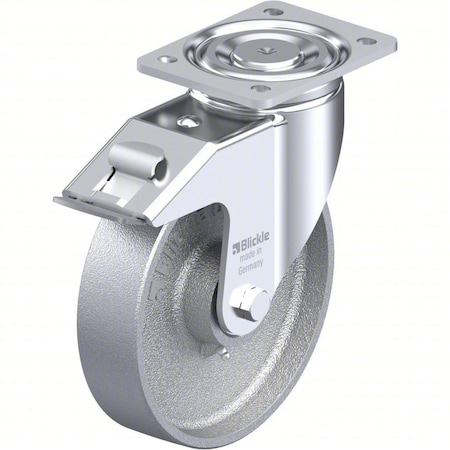 Plate Caster, Swivel, Metal, 9 5/8